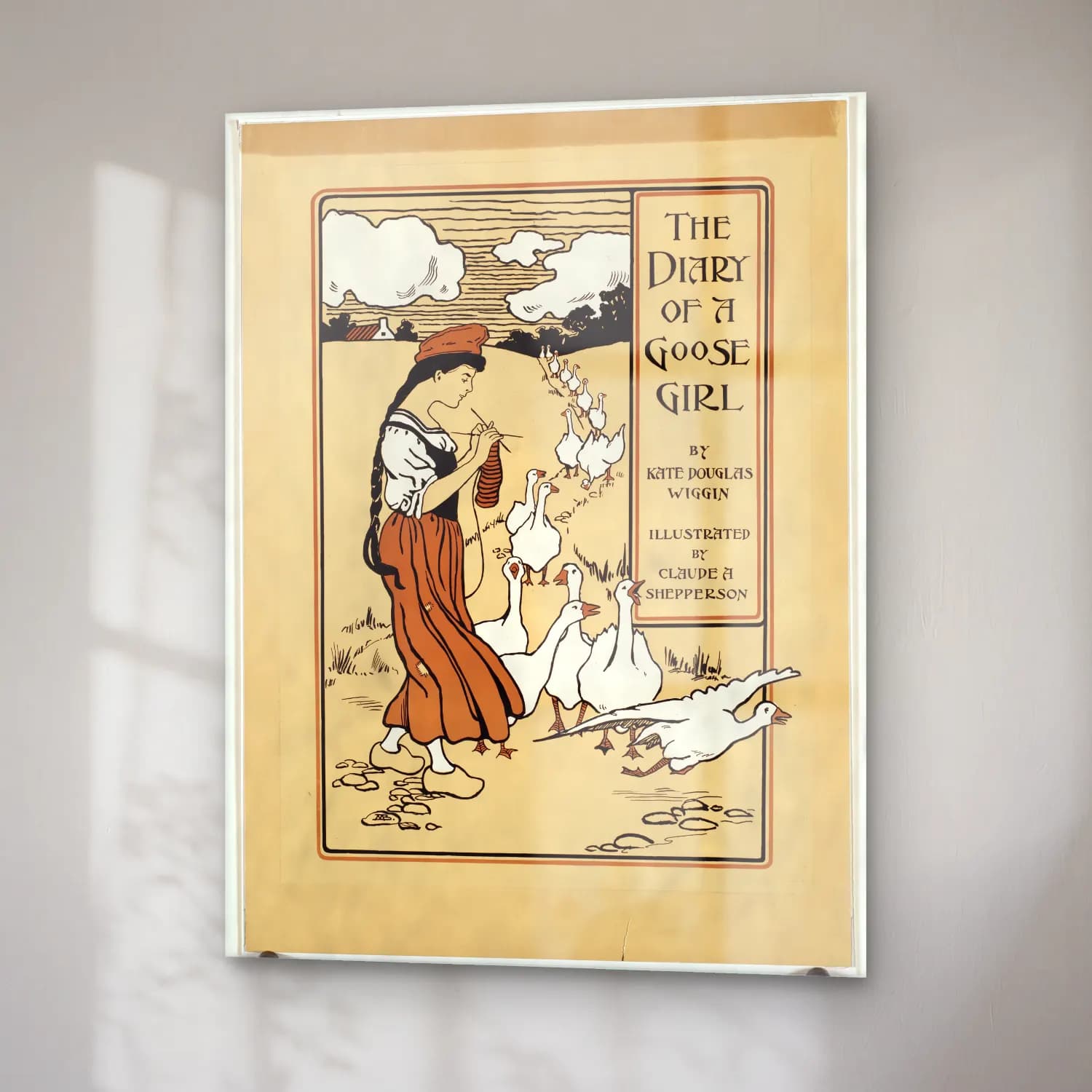 Vintage Poster Kitap Okuyan Kadın No. 6 cam tablo — sağ açıdan görünüm