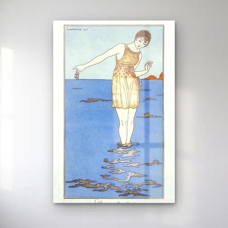 Vintage Elbiseli Kadın No. 6 cam tablo — Vintage Elbiseli Kadın No. 6 — vintage elbiseli kadın