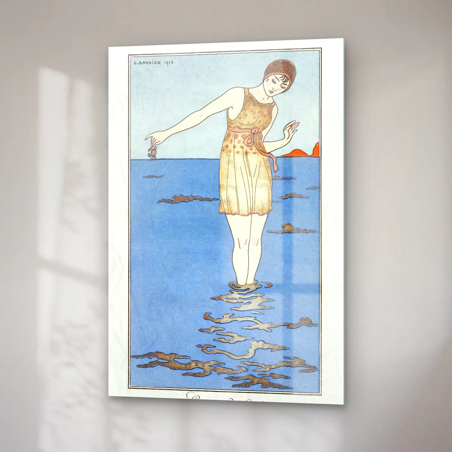 Vintage Elbiseli Kadın No. 6 cam tablo — sağ açıdan görünüm