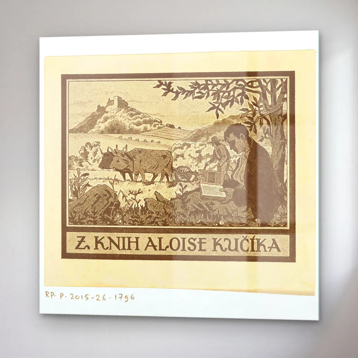 Vintage Kitap Okuyan Kadın No. 2 cam tablo — sağ açıdan görünüm