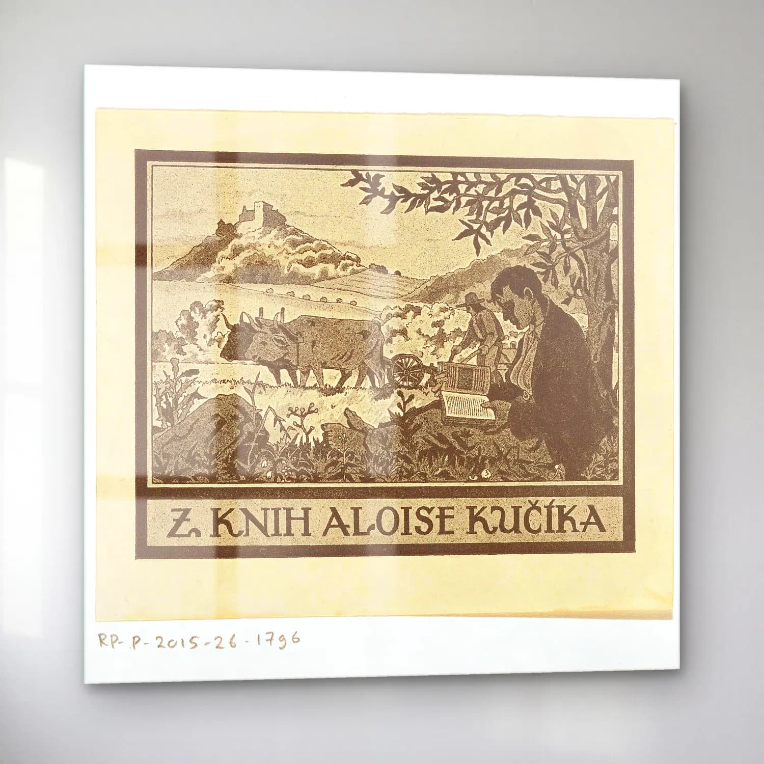 Vintage Kitap Okuyan Kadın No. 2 cam tablo — sol açıdan görünüm