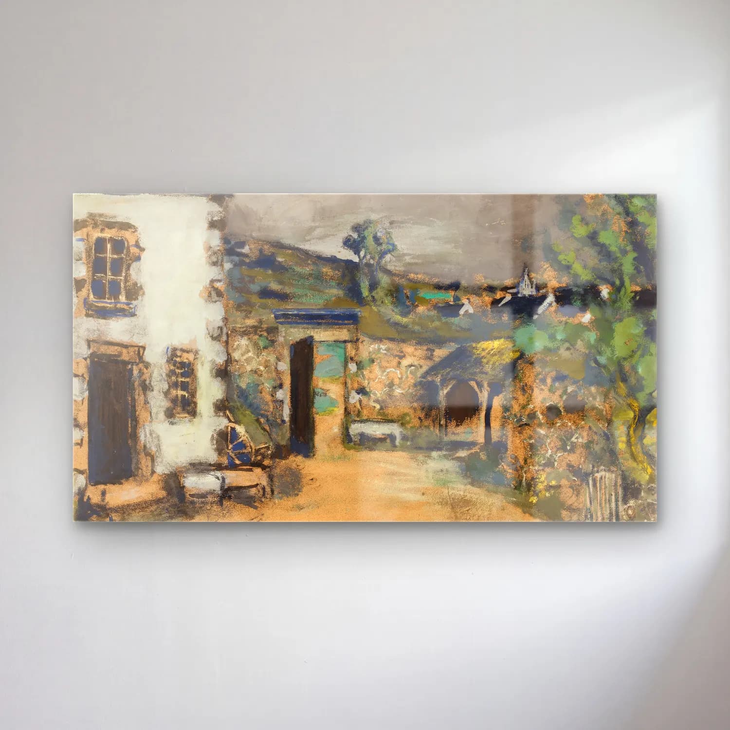 Yağlı Boya Kır Evi No. 6 cam tablo — Yağlı Boya Kır Evi No. 6 — yağlı boya kır evi