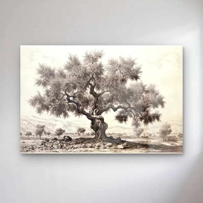 Siyah Beyaz Zeytin Dalı cam tablo — Siyah Beyaz Zeytin Dalı — siyah beyaz zeytin dalı
