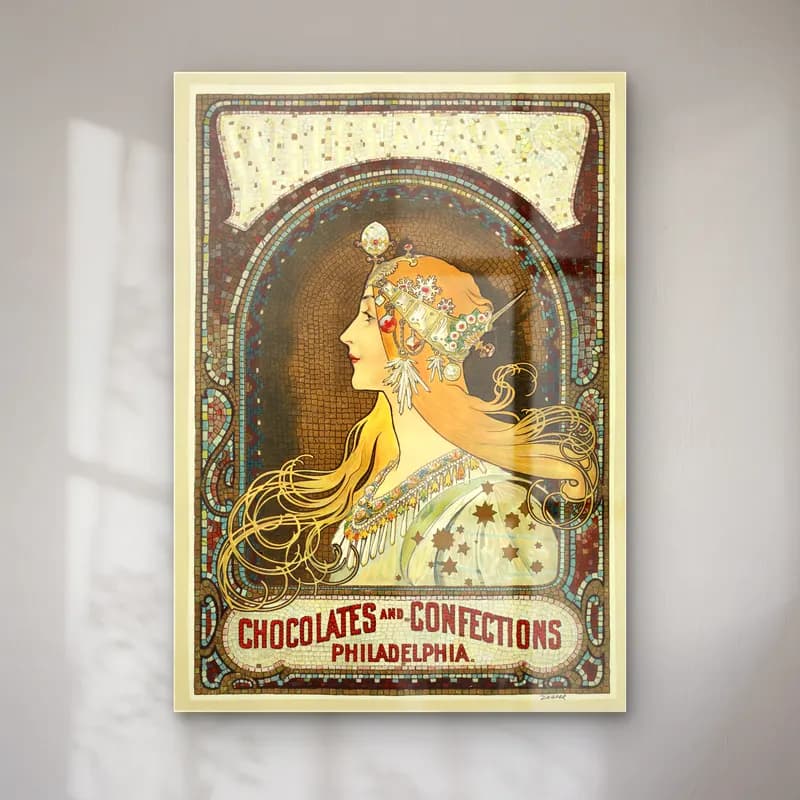 Vintage Poster Kadın Portresi No. 3 cam tablo — Vintage Poster Kadın Portresi No. 3 — vintage poster kadın portresi