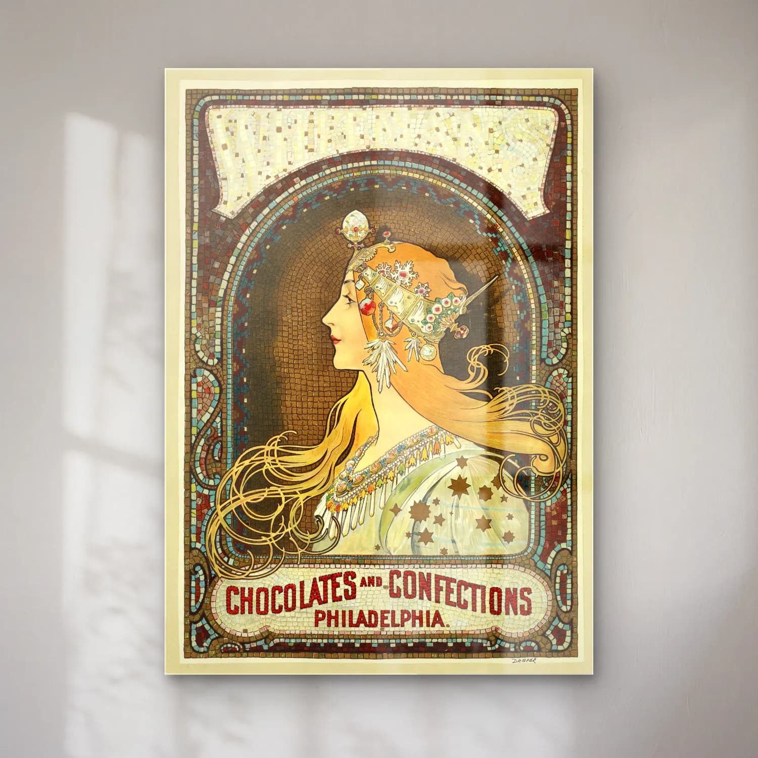 Vintage Poster Kadın Portresi No. 3 cam tablo — Vintage Poster Kadın Portresi No. 3 — vintage poster kadın portresi