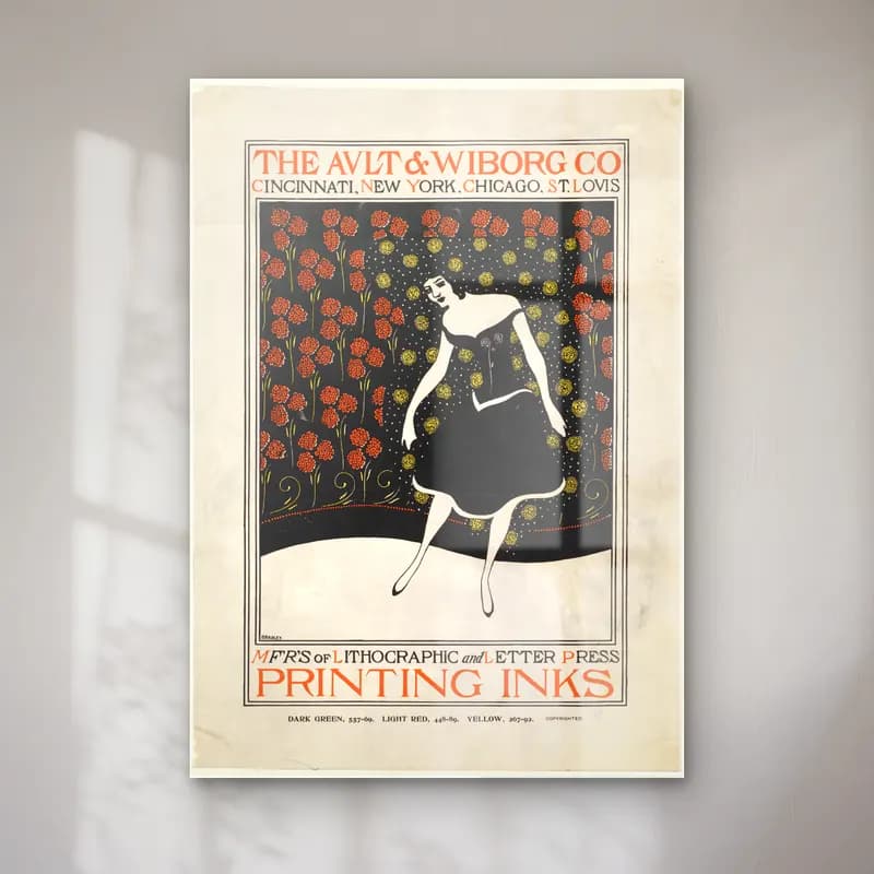 Vintage Poster Elbiseli Kadın – Siyah Beyaz Tonlar cam tablo — Vintage Poster Elbiseli Kadın – Siyah Beyaz Tonlar — vintage poster elbiseli kadın