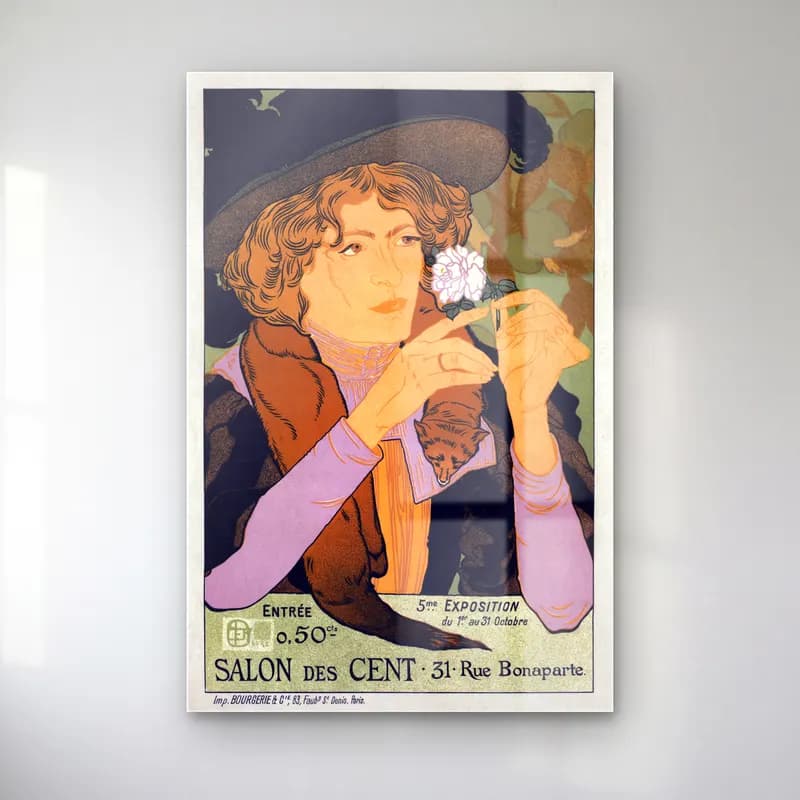 Vintage Poster Kadın Portresi No. 4 cam tablo — Vintage Poster Kadın Portresi No. 4 — vintage poster kadın portresi