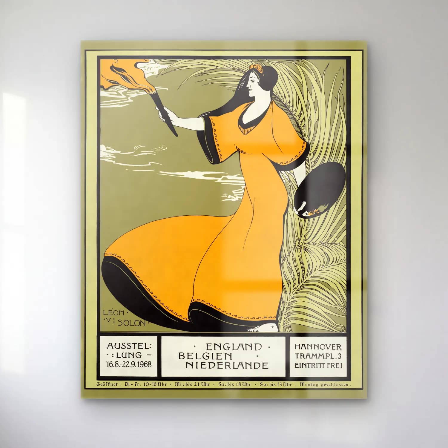 Vintage Poster Elbiseli Kadın No. 10 cam tablo — Vintage Poster Elbiseli Kadın No. 10 — vintage poster elbiseli kadın