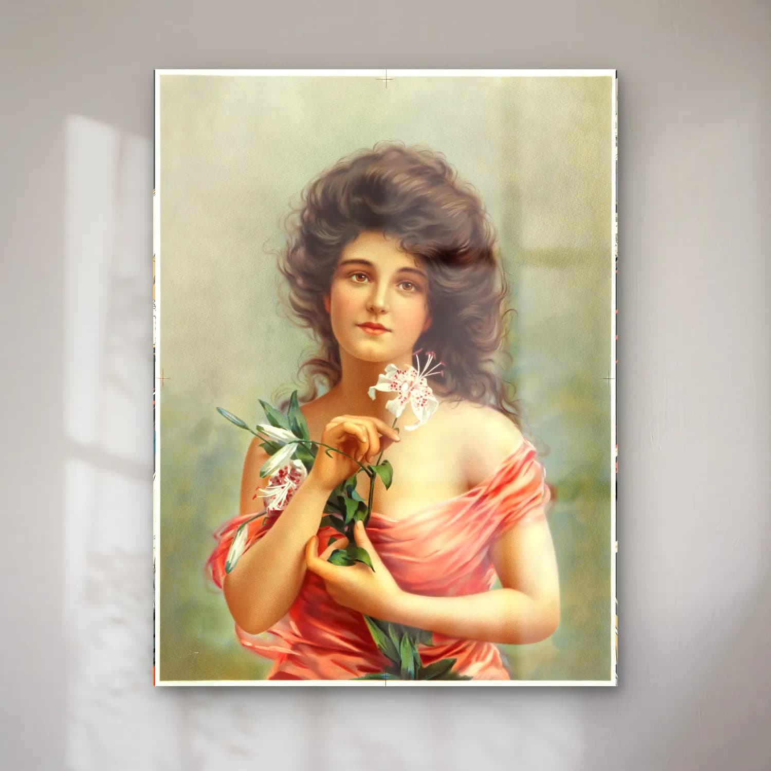 Vintage Kadın Portresi – Pastel Tonlar cam tablo — Vintage Kadın Portresi – Pastel Tonlar — vintage kadın portresi