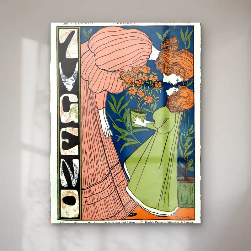 Vintage Poster Anne ve Çocuk cam tablo — Vintage Poster Anne ve Çocuk — vintage poster anne ve çocuk