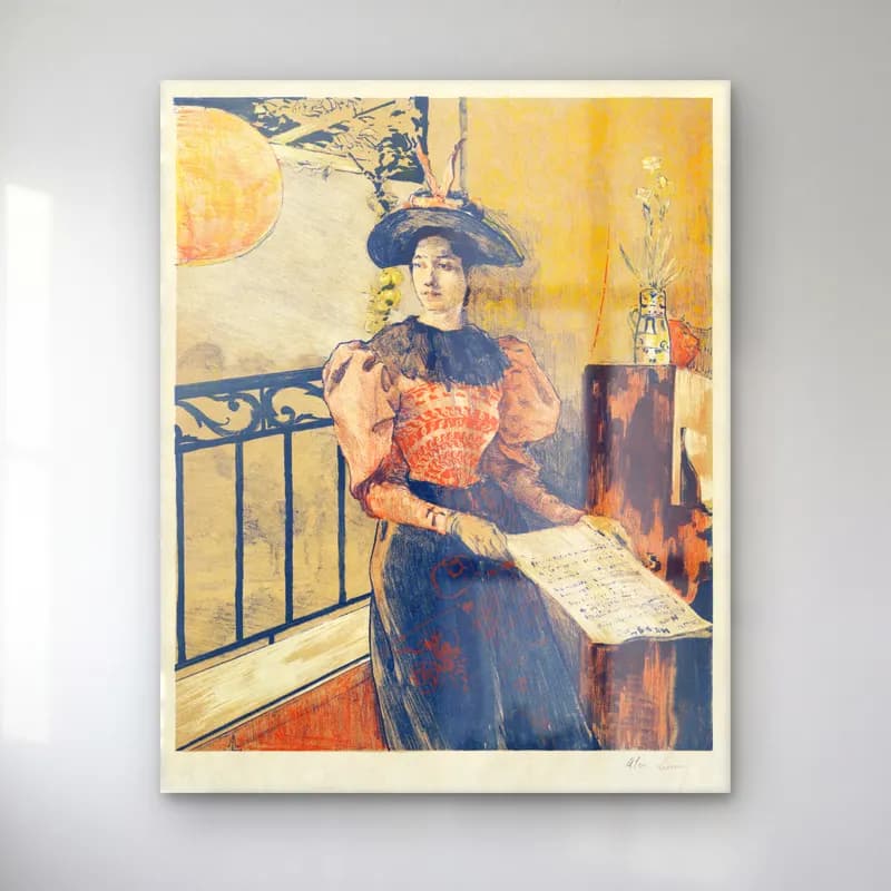 Vintage Elbiseli Kadın – Turuncu Tonlar cam tablo — Vintage Elbiseli Kadın – Turuncu Tonlar — vintage elbiseli kadın
