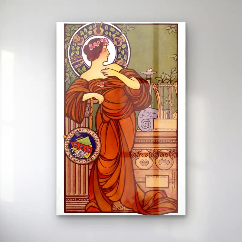Vintage Poster Elbiseli Kadın No. 13 cam tablo — Vintage Poster Elbiseli Kadın No. 13 — vintage poster elbiseli kadın