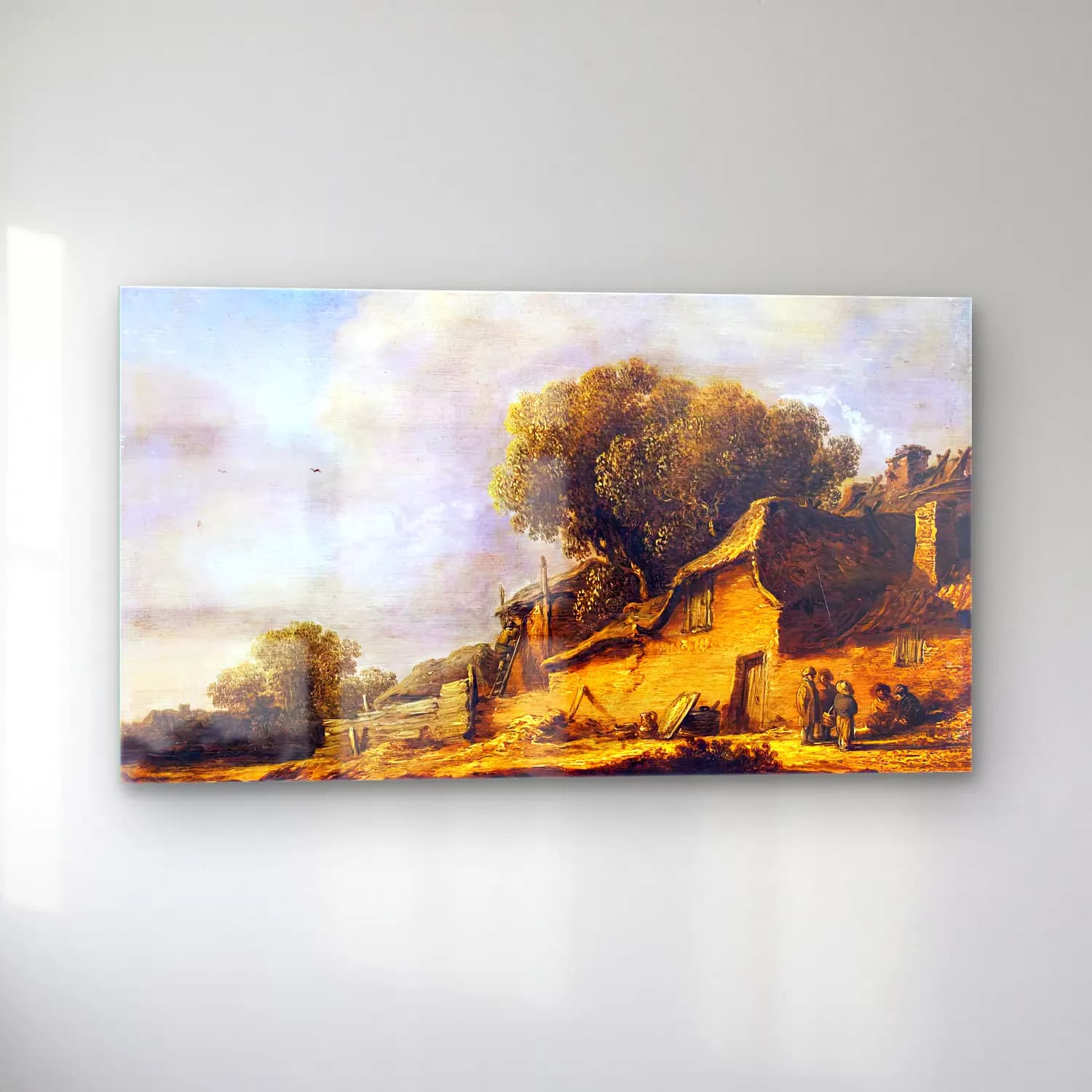 Jan van Goyen – Landscape with a Peasant Cottage cam tablo — sol açıdan görünüm