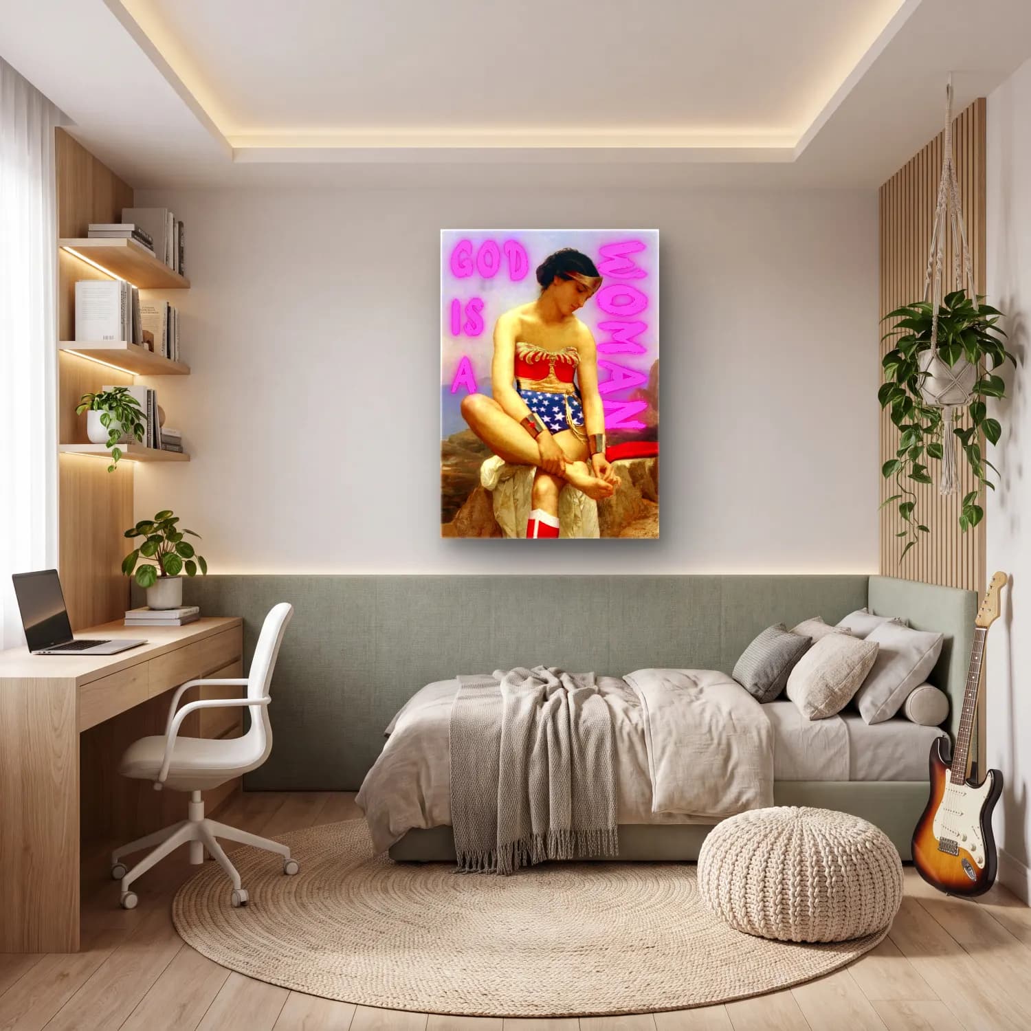 Vintage Poster Figür Çalışması – Pembe Tonlar cam tablo — genç odasında