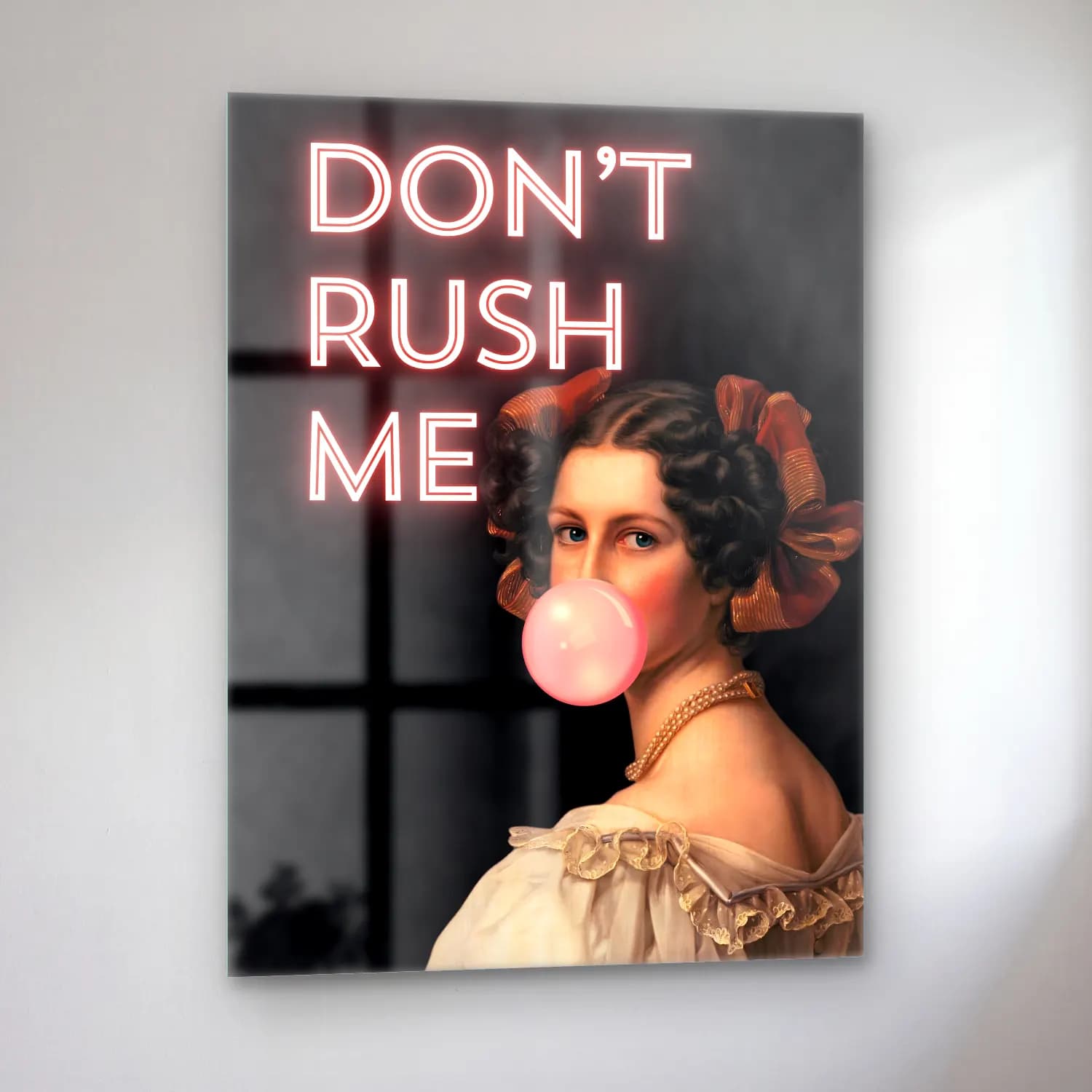 Vintage Poster Kitap Okuyan Kadın No. 10 cam tablo — sol açıdan görünüm