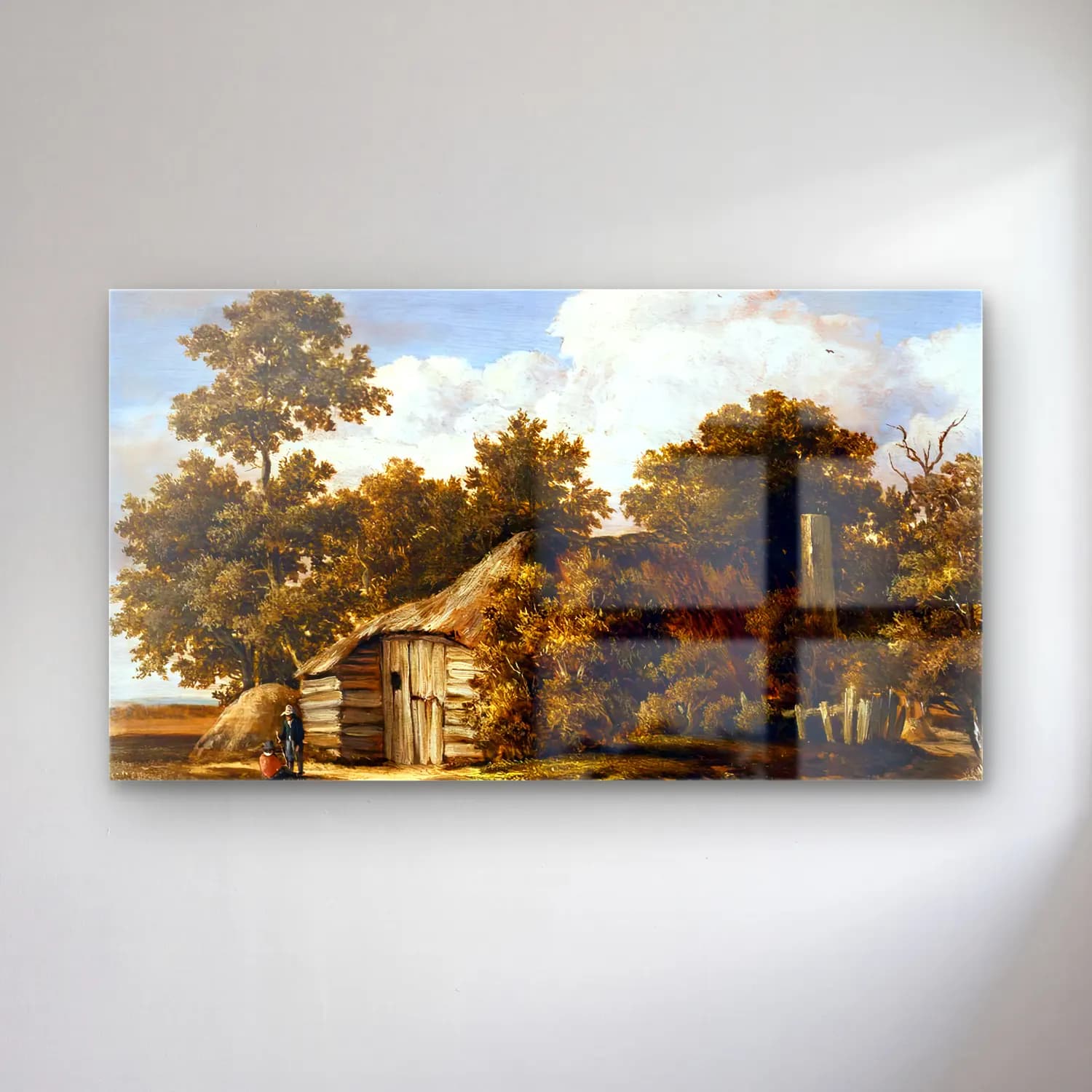 Meyndert Hobbema – Cottage at the Edge of a Wood cam tablo — Meyndert Hobbema – Cottage at the Edge of a Wood — yağlı boya kır evi