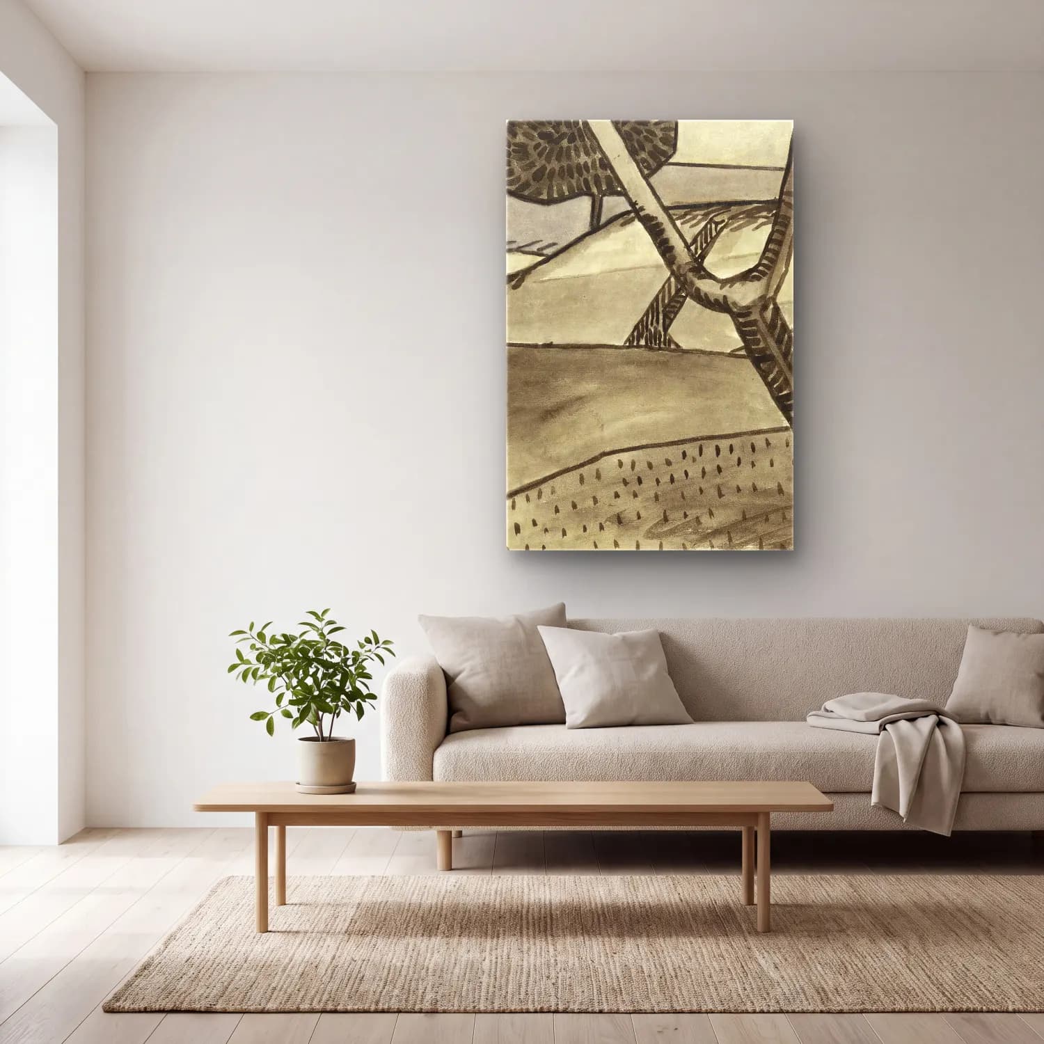 Albert Gleizes – Paysage à l’arbre cam tablo — açık renk salonda