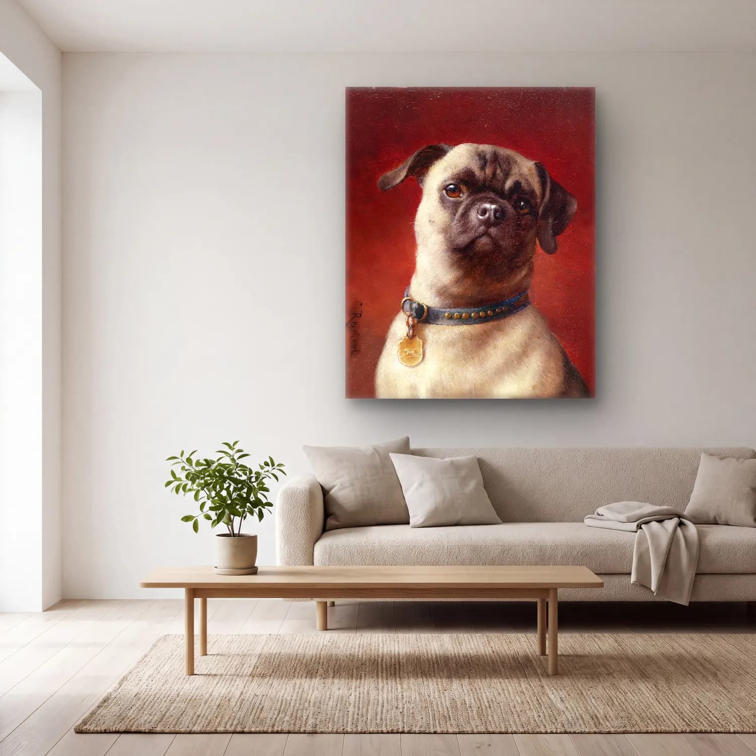 Carl Reichert – Mops cam tablo — açık renk salonda