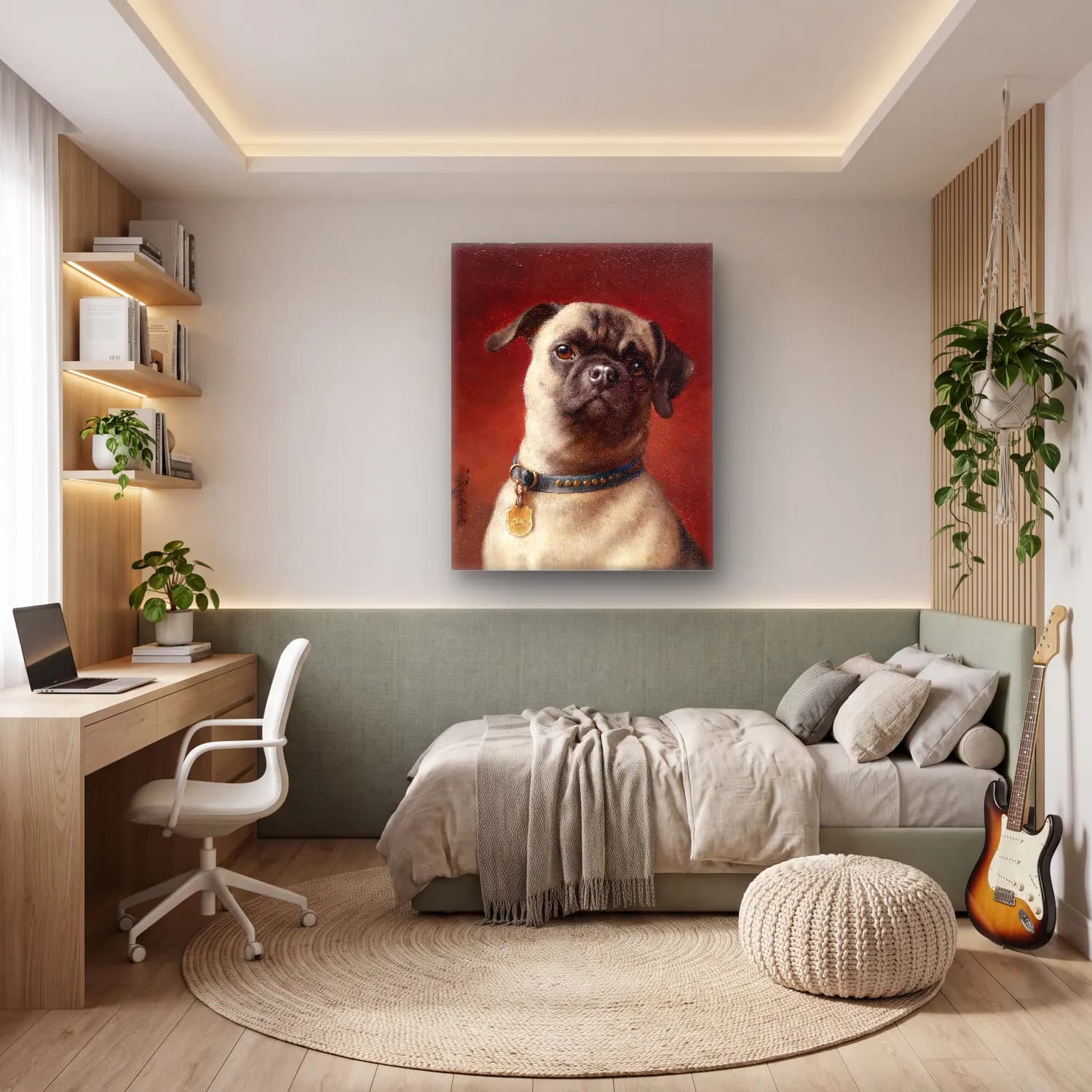 Carl Reichert – Mops cam tablo — genç odasında
