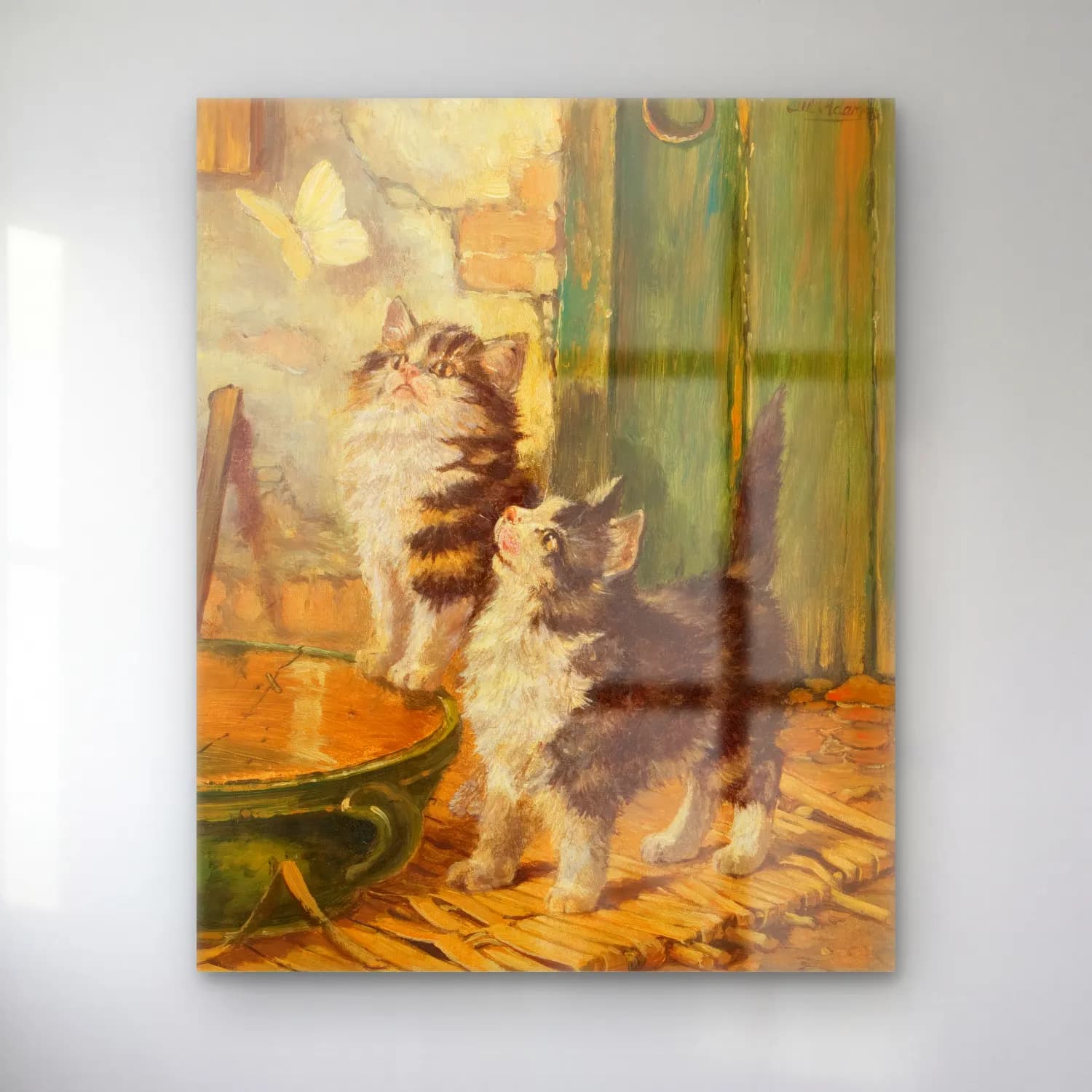 Yağlı Boya Kedi No. 5 cam tablo — Yağlı Boya Kedi No. 5 — yağlı boya kedi