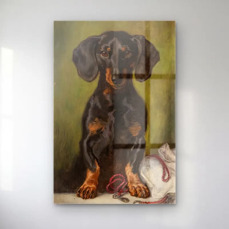 Yağlı Boya Köpek No. 12 cam tablo — Yağlı Boya Köpek No. 12 — yağlı boya köpek