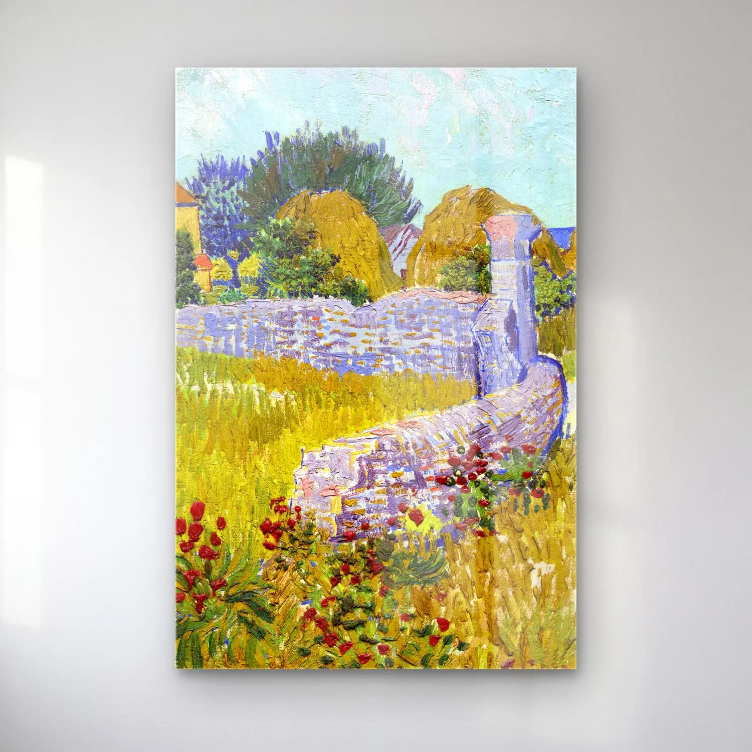 Vincent van Gogh – Farmhouse in Provence cam tablo — Vincent van Gogh – Farmhouse in Provence — empresyonist buğday tarlası