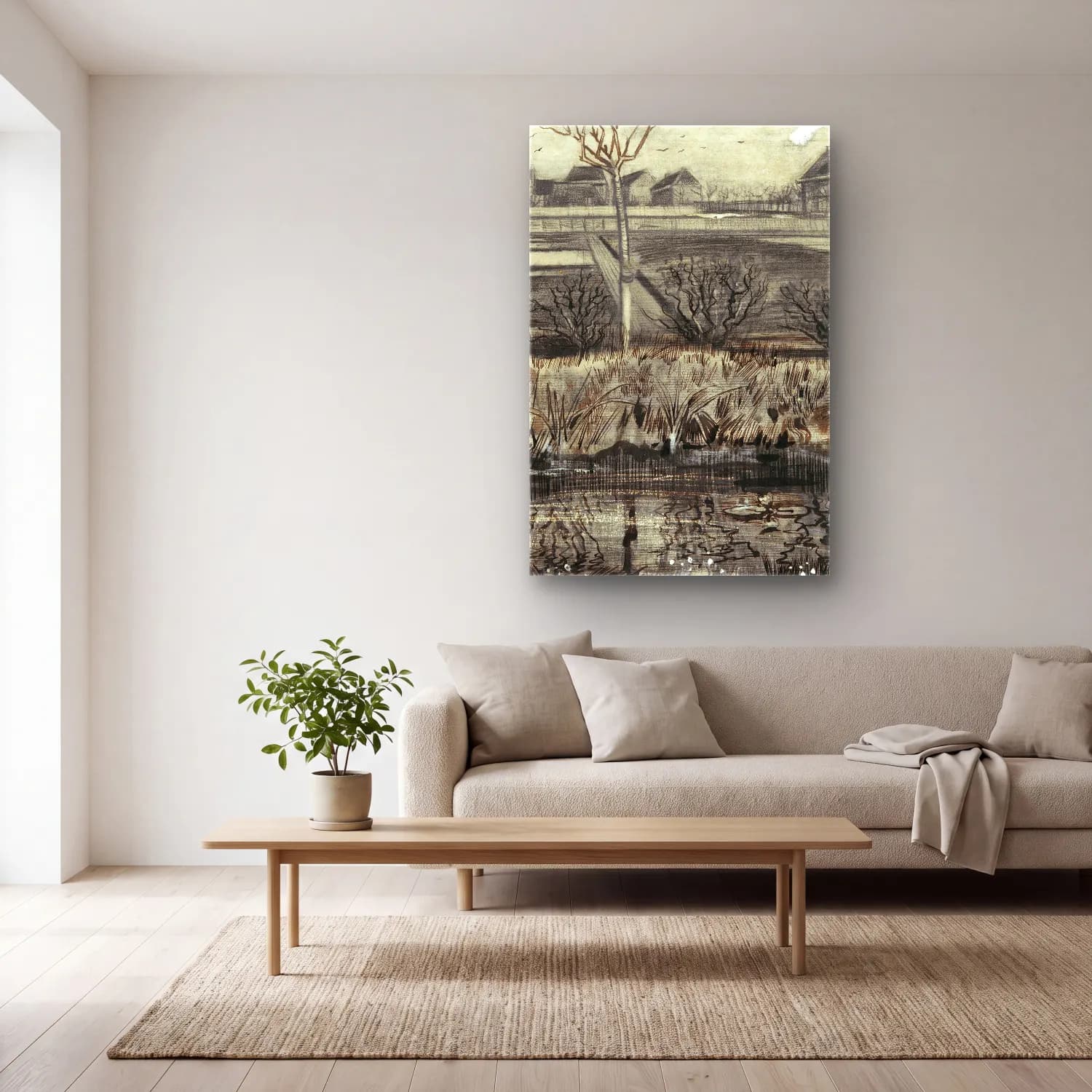 Vincent van Gogh – Nursery on Schenkweg cam tablo — açık renk salonda