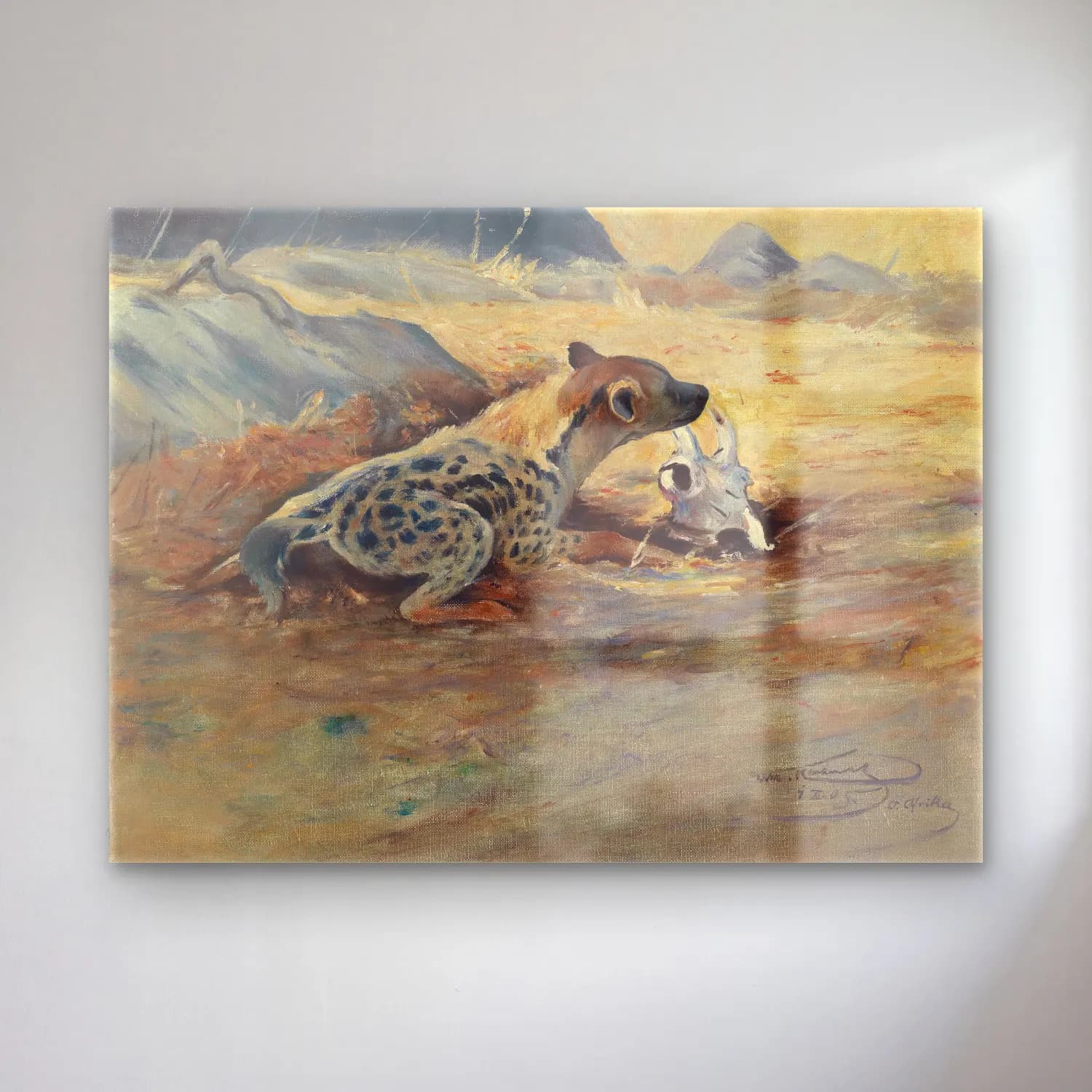Yağlı Boya Leopar – Bej Tonlar cam tablo — Yağlı Boya Leopar – Bej Tonlar — yağlı boya leopar
