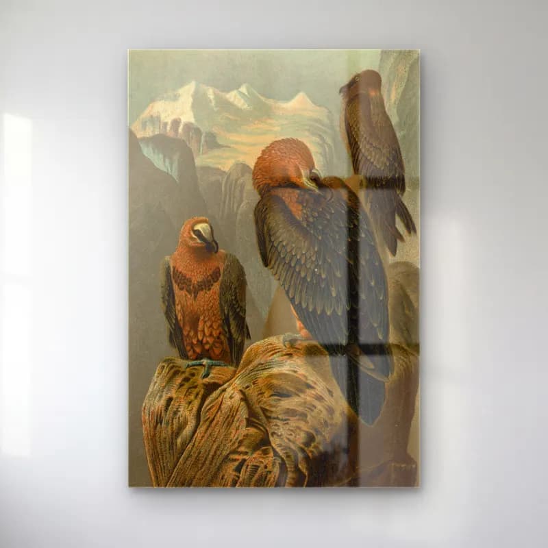Vintage Kartal – Kırmızı Tonlar cam tablo — Vintage Kartal – Kırmızı Tonlar — vintage kartal