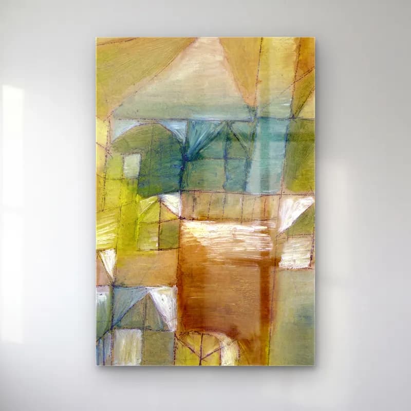 Paul Klee – Fasçsade brown-green cam tablo — Paul Klee – Fasçsade brown-green — modern soyut soyut manzara