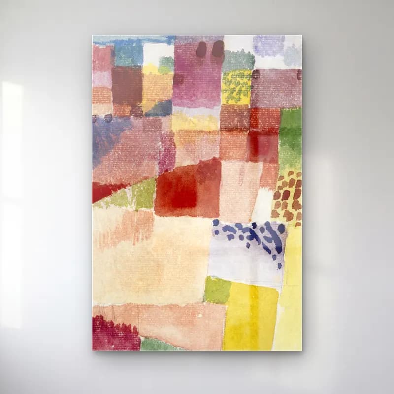 Paul Klee – Motif from Hammamet cam tablo — Paul Klee – Motif from Hammamet — boho renk alanları