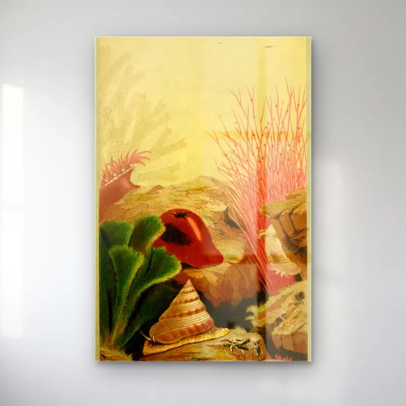 Vintage Sepette Mantarlar – Pembe Tonlar cam tablo — Vintage Sepette Mantarlar – Pembe Tonlar — vintage sepette mantarlar