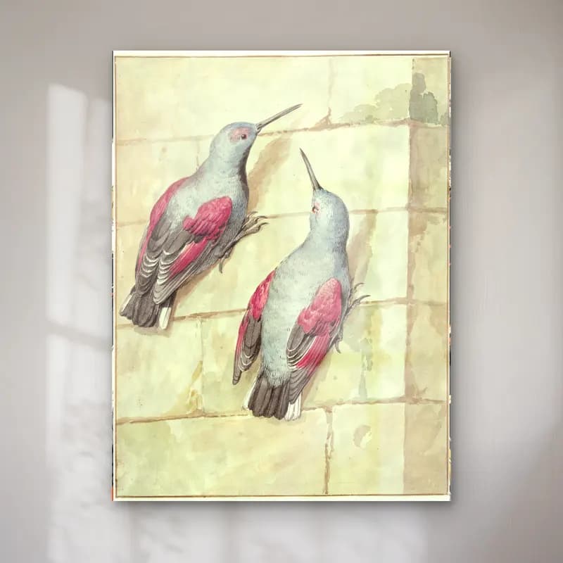 Vintage Papağan – Pembe Tonlar cam tablo — Vintage Papağan – Pembe Tonlar — vintage papağan
