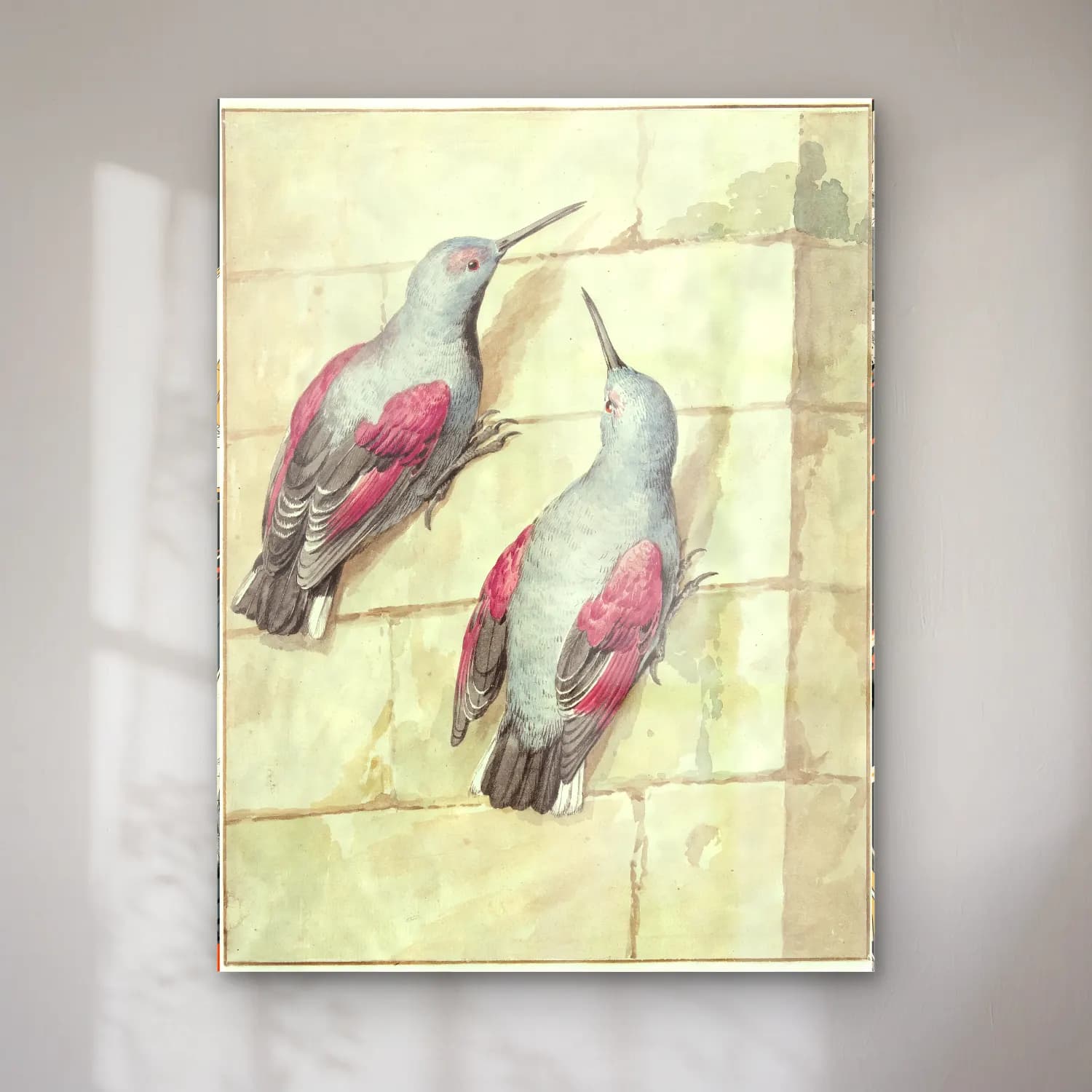 Vintage Papağan – Pembe Tonlar cam tablo — Vintage Papağan – Pembe Tonlar — vintage papağan