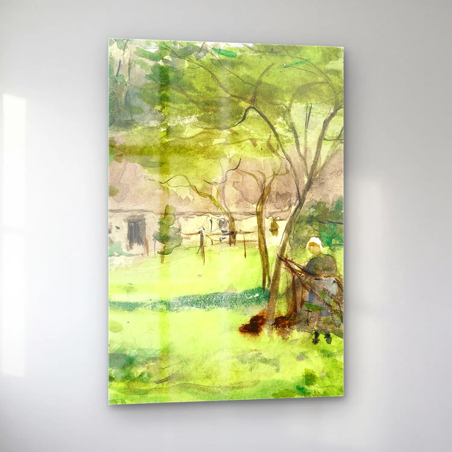 Berthe Morisot – Paysage cam tablo — sol açıdan görünüm