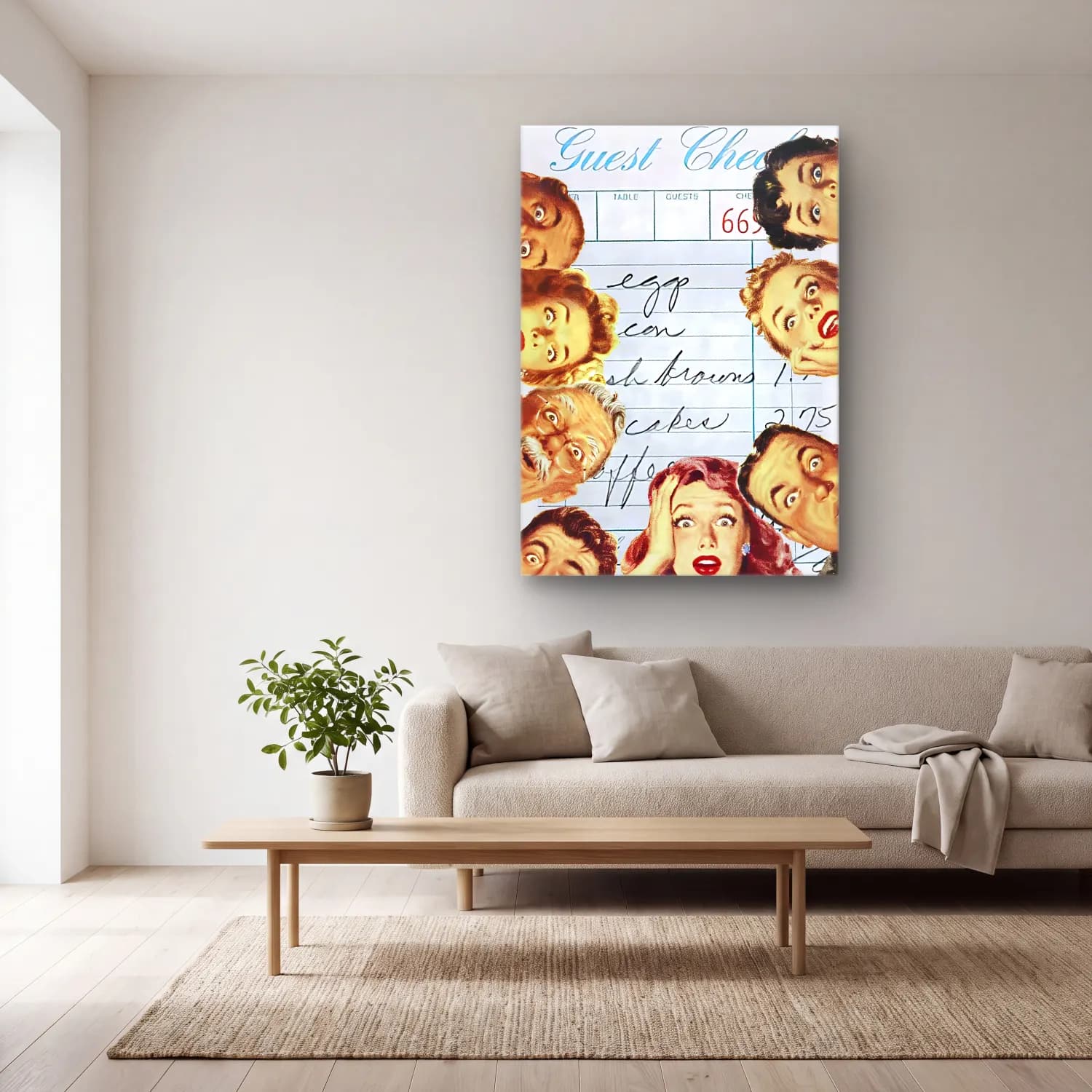 Vintage Poster Rakamlar – Sarı Tonlar cam tablo — açık renk salonda