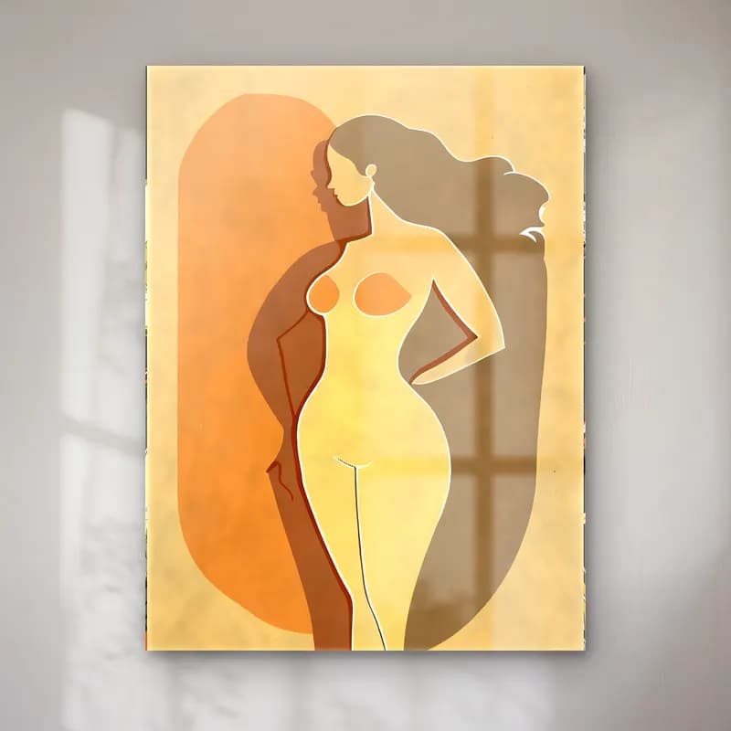 Vintage Poster Figür Çalışması No. 4 cam tablo — Vintage Poster Figür Çalışması No. 4 — vintage poster figür çalışması
