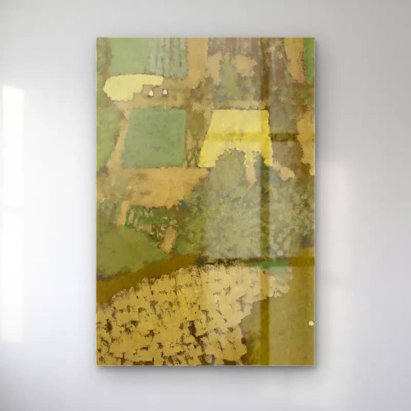 Édouard Vuillard – Çiçek Bahçesi – Bej Tonlar cam tablo — Édouard Vuillard – Çiçek Bahçesi – Bej Tonlar — empresyonist çiçek bahçesi