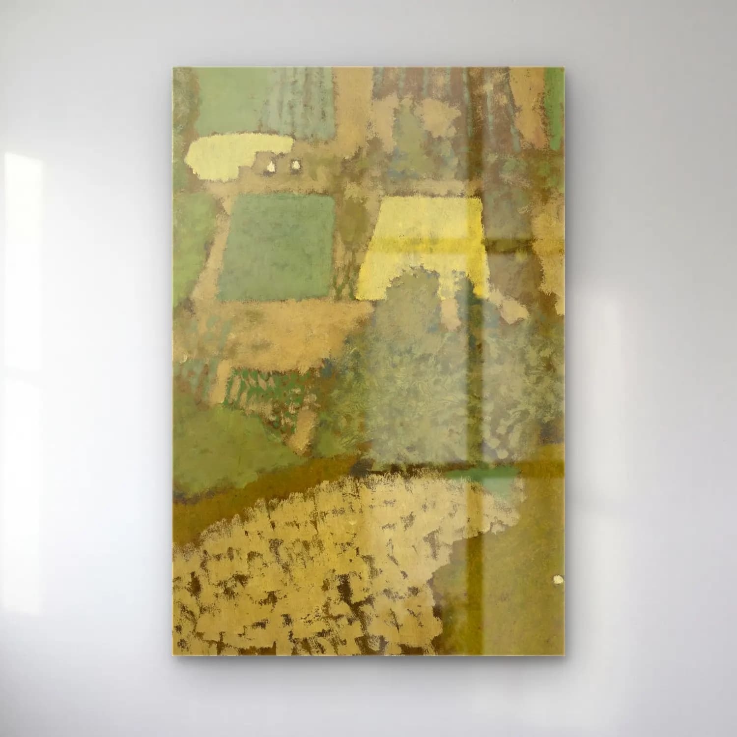 Édouard Vuillard – Çiçek Bahçesi – Bej Tonlar cam tablo — Édouard Vuillard – Çiçek Bahçesi – Bej Tonlar — empresyonist çiçek bahçesi