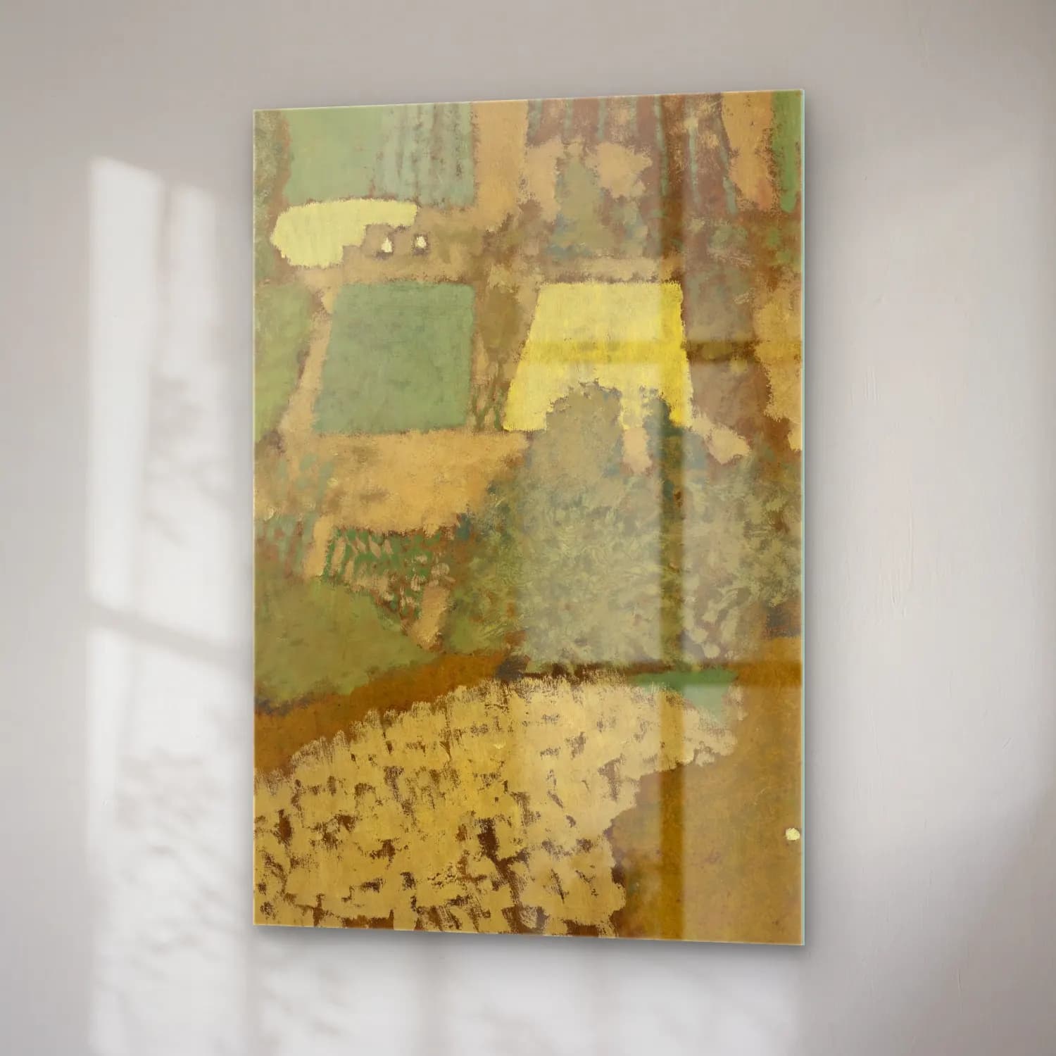 Édouard Vuillard – Çiçek Bahçesi – Bej Tonlar cam tablo — sağ açıdan görünüm