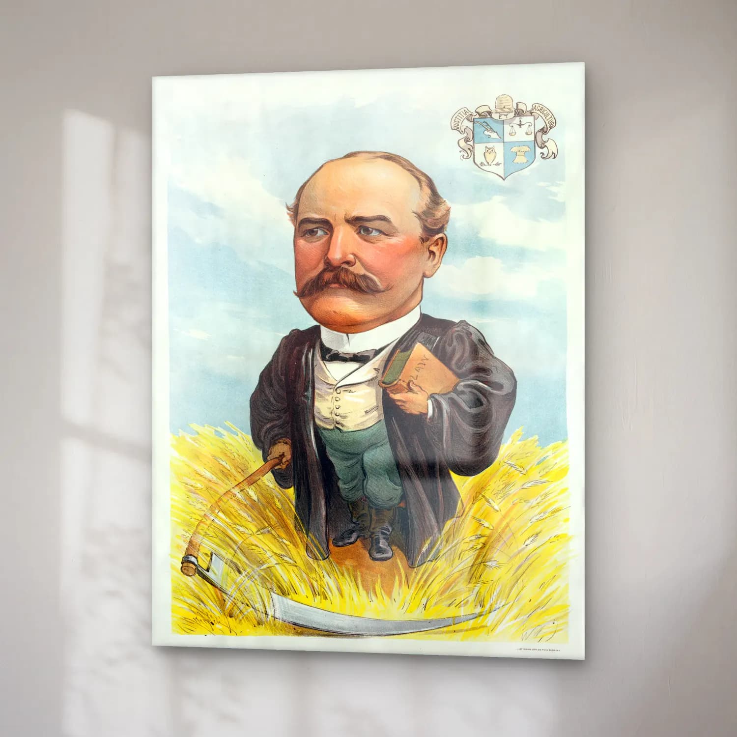 Vintage Erkek Portresi – Sarı Tonlar cam tablo — sağ açıdan görünüm