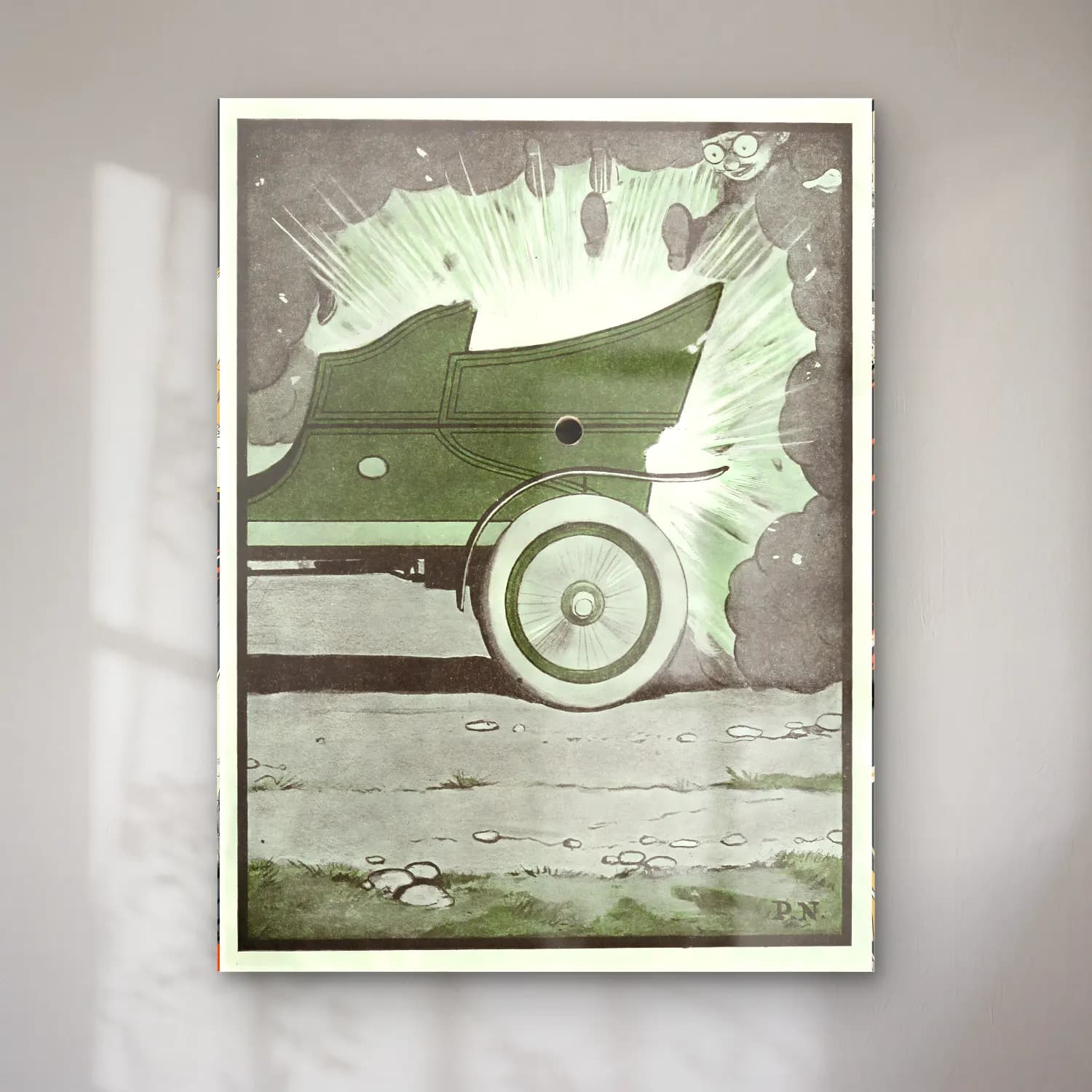 Vintage Klasik Araba – Yeşil Tonlar cam tablo — Vintage Klasik Araba – Yeşil Tonlar — vintage klasik araba