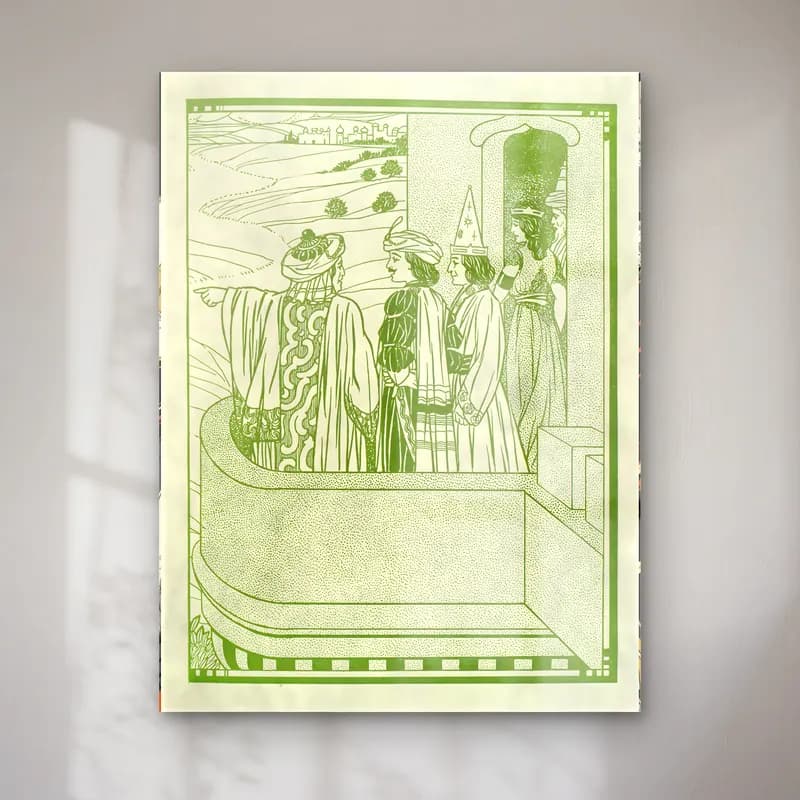 Vintage Mitolojik Sahne – Yeşil Tonlar cam tablo — Vintage Mitolojik Sahne – Yeşil Tonlar — vintage mitolojik sahne