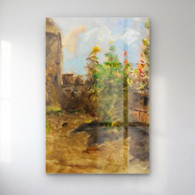 Olga Wisinger-Florian – Farmhouse Garden cam tablo — Olga Wisinger-Florian – Farmhouse Garden — empresyonist çiçek bahçesi