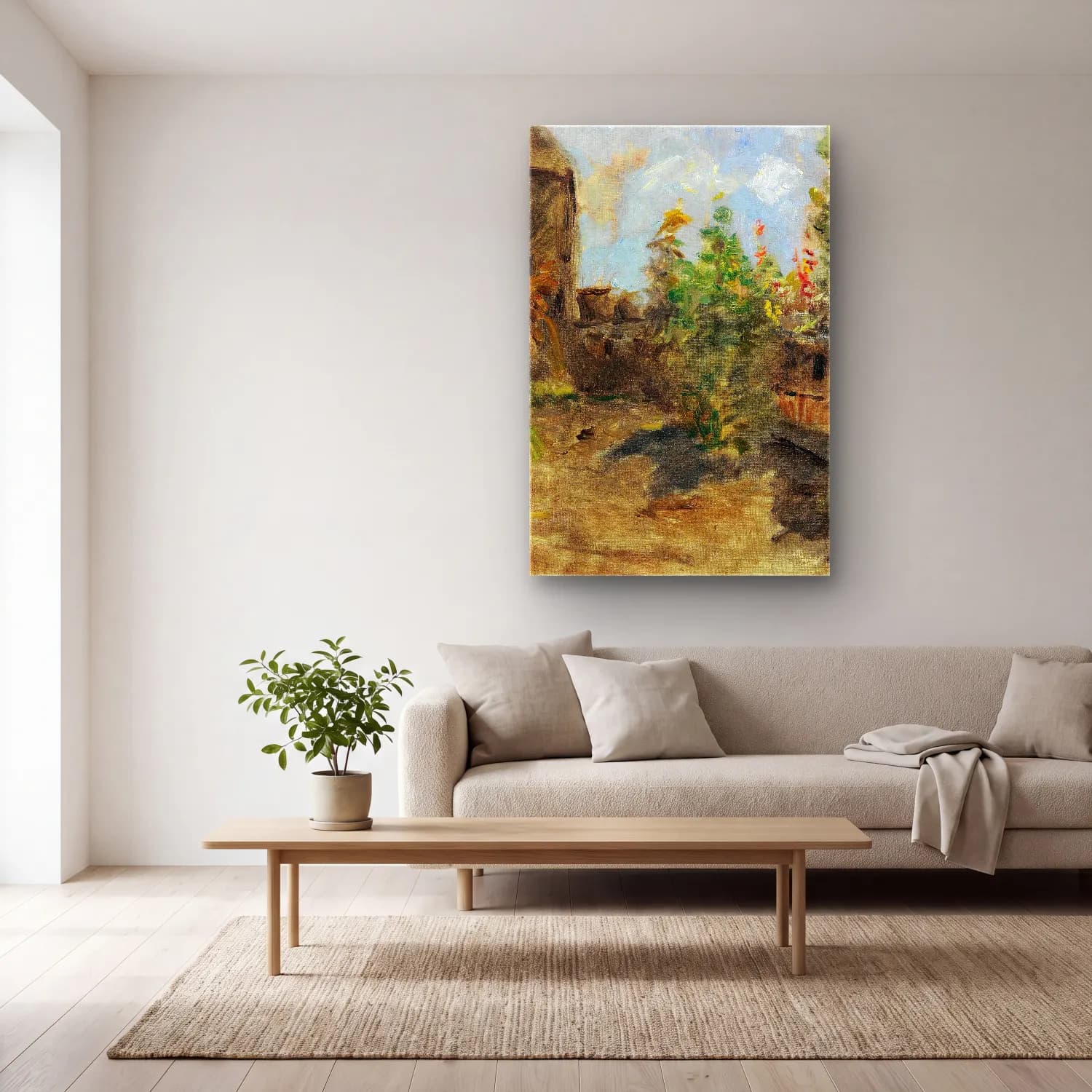 Olga Wisinger-Florian – Farmhouse Garden cam tablo — açık renk salonda