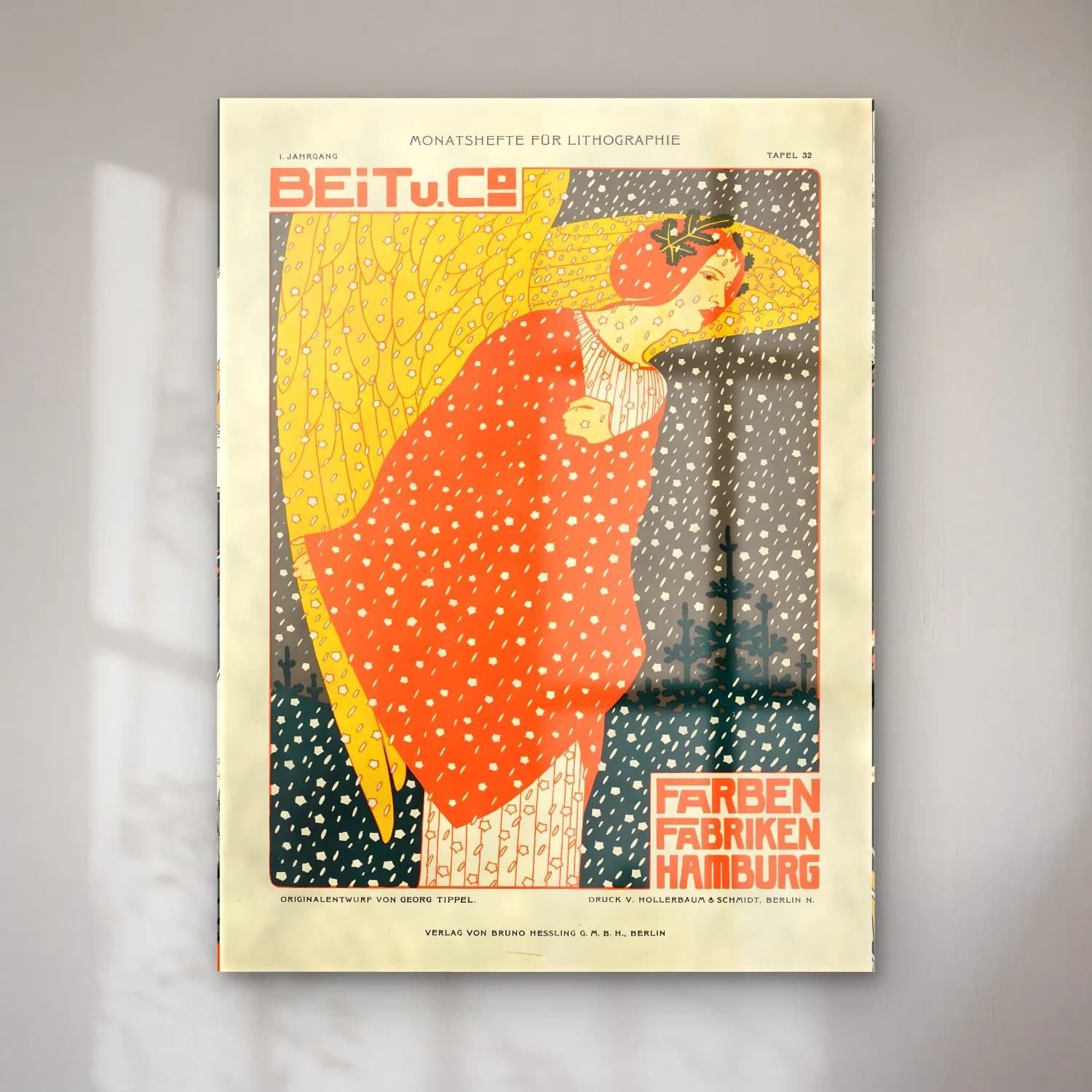 Vintage Poster Elbiseli Kadın No. 24 cam tablo — Vintage Poster Elbiseli Kadın No. 24 — vintage poster elbiseli kadın