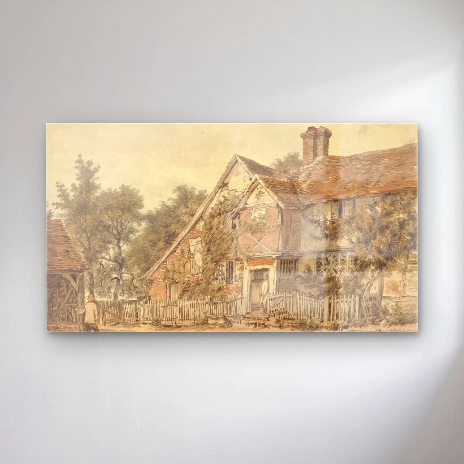 William Henry Hunt – A Farmhouse cam tablo — William Henry Hunt – A Farmhouse — vintage kır evi