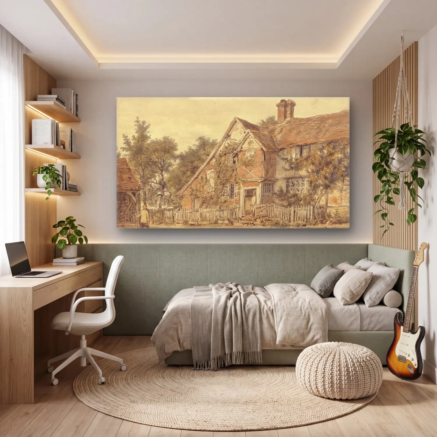 William Henry Hunt – A Farmhouse cam tablo — genç odasında