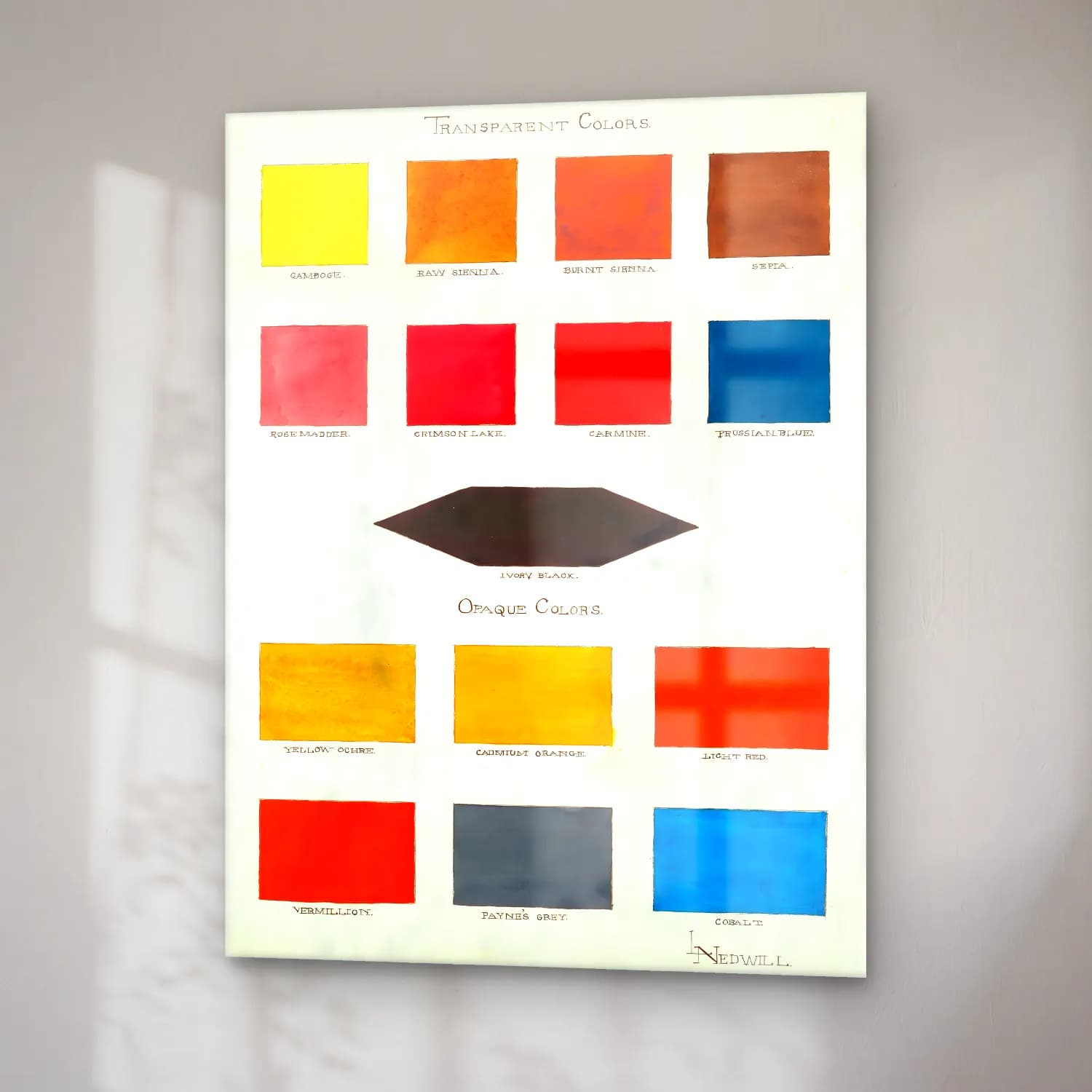 Bauhaus Renk Alanları No. 2 cam tablo — sağ açıdan görünüm