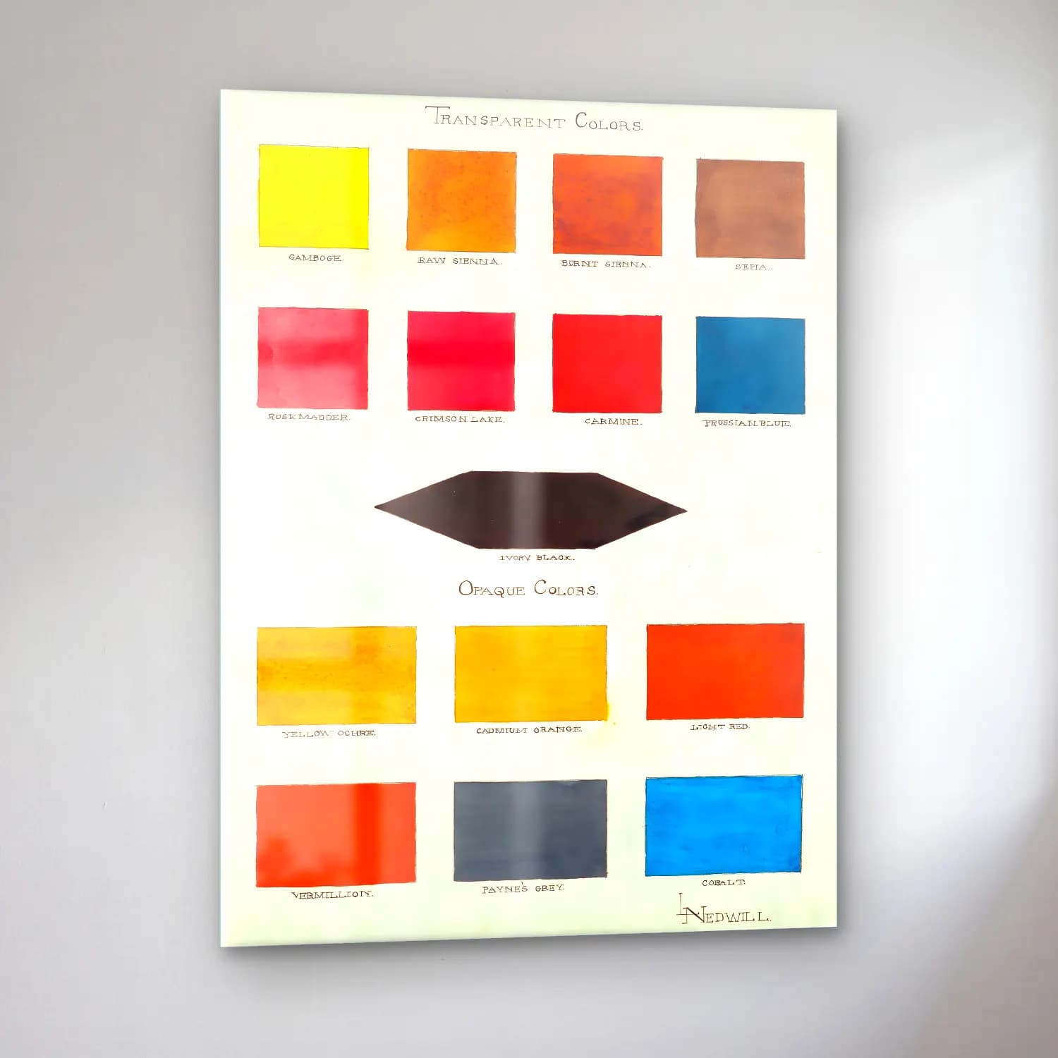Bauhaus Renk Alanları No. 2 cam tablo — sol açıdan görünüm